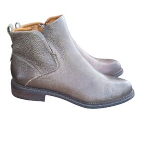 Franco Sarto Hyla Leather Taupe Gray Ankle Boot Bootie Shoe Women 7